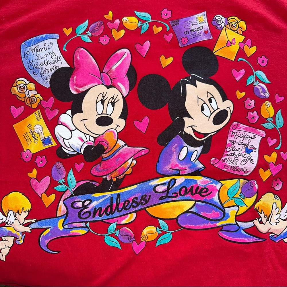 VINTAGE Mickey & Minnie “Endless Love” Tee Size XL - Picture 4 of 4
